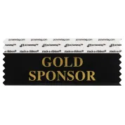 Black badge ribbon with Gold Sponsor in gold lettering