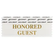 SHOGUWHGO white badge ribbon with honored guest in gold lettering