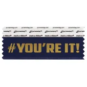 SHTYINAGO_01 navy hashtag you're it badge ribbon