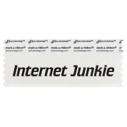 SINJUWHBK_01 internet junkie badge ribbon in white
