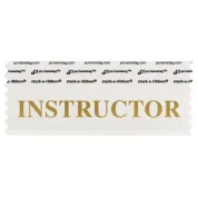 SINSTWHGO_01 instructor badge ribbon in white