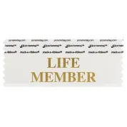 SLIFEWHGO_01 life member badge ribbon in white