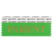 SPAREGRGO green badge ribbon with parent in gold lettering
