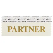 SPARTCRGO cream badge ribbon with Partner in gold lettering