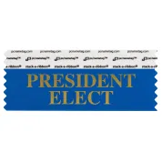 SPRELBLGO Blue badge ribbon with President Elect in gold lettering