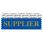 SSUPPBLGO Blue badge ribbon with Supplier in gold lettering