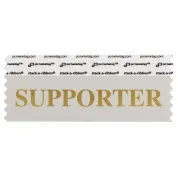 SSUPPSIGO silver badge ribbon with supporter in gold lettering