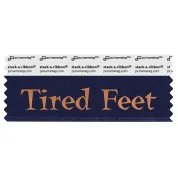 STIFENACO navy blue badge ribbon with tired feet in copper lettering