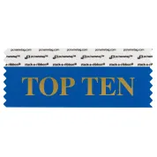 STOTEBLGO Blue badge ribbon with top ten in gold lettering