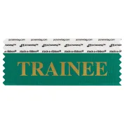STRAITEGO teal badge ribbon with trainee in gold lettering