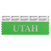 SUTAHGRSI green badge ribbon with Utah in silver lettering