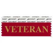 SVETEREGO red badge ribbon with veteran  in gold lettering