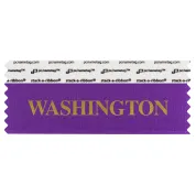 SWASHVIGO violet badge ribbon with Washington in gold lettering