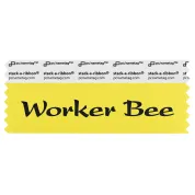 SWOBEGOBK gold badge ribbon with worker bee in black lettering