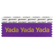 SYADAVIGO violet purple badge ribbon with yada yada yada in gold lettering