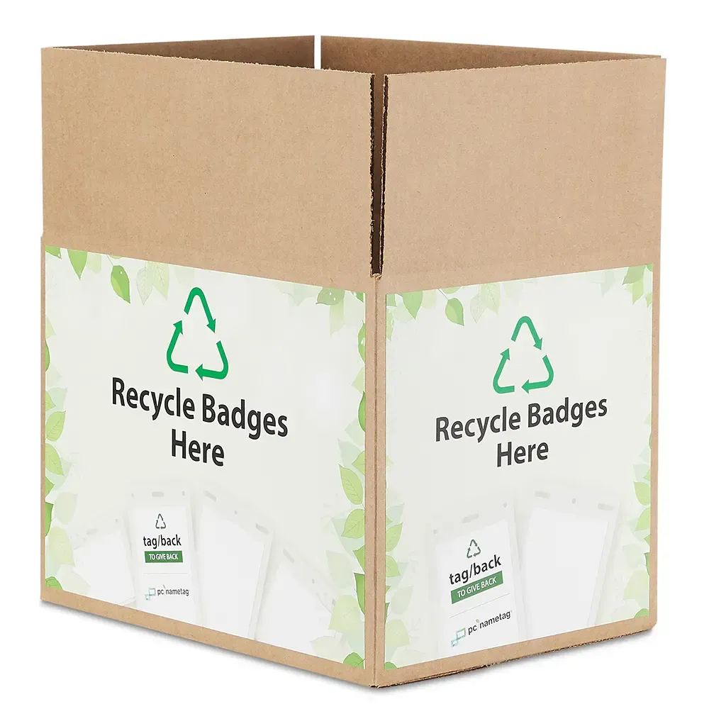 tag/back Recycling Return Shipping Box, Sustainable Events