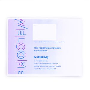 13" x 10" White Eco Paper Registration Envelope, Window with Pocket, Full-Color Imprint