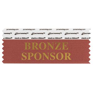4" x 1-5/8" BRONZE SPONSOR stack-a-ribbon ®, Mocha