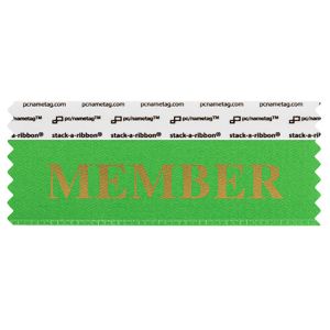 4" x 1-5/8" MEMBER stack-a-ribbon ®, Green