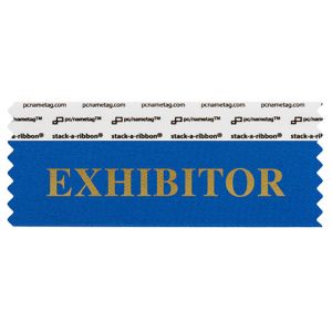 4" x 1-5/8" EXHIBITOR stack-a-ribbon ®, Blue