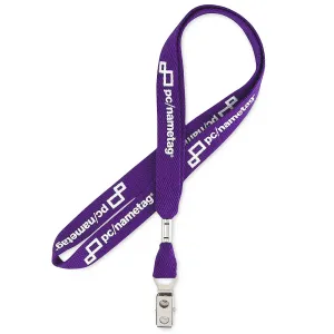 CLASP_01 purple cotton lanyard with imprint