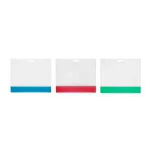 HVTRIS_01 4" x 3" Translucent Color Bar Vinyl Name Tag Holder, Slot