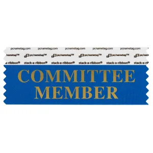 4" x 1-5/8" COMMITTEE MEMBER stack-a-ribbon ®, Blue