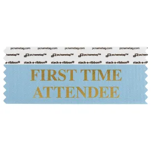 4" x 1-5/8" FIRST TIME ATTENDEE stack-a-ribbon ®, Cornflower
