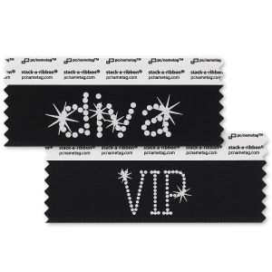 name badge ribbons that sparkle