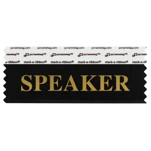 SSPEABKGO_01 Black Speaker titled badge ribbon