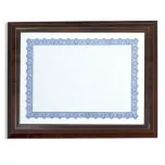 wooden slip in award certificate frame