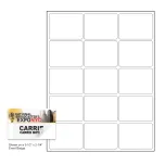 2" x 2-5/8" clear adhesive labels for use with a laser printer