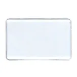 Reusable 3-3/8" x 2-1/8" white metal employee name tag