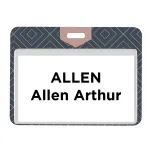 4 inch x 3 inch event badge with pocket for a name tag