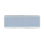 Reusable 3" x 1" silver metal employee name tag