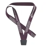 screen print maroon lanyard with gunmetal attachment