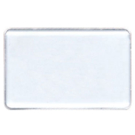 Reusable 3-3/8" x 2-1/8" white metal employee name tag