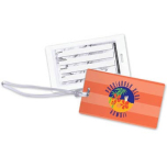 loop attached to luggage tag with clear back 