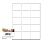 2" x 2-5/8" clear adhesive labels for use with a laser printer