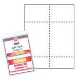 4-1/4" x 6" Agenda Paper inserts with Name Tag are compatible with laser and inkjet printers