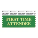 S3FITAGRGO_01 green first time attendee badge ribbon