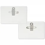 clear 3.5x2.25 name tag holder with clip and pin
