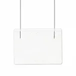 clear 4x3 name tag holder with elastic lanyard attached