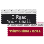 stackable badge ribbons with fun titles