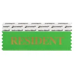 SRESIGRGO green badge ribbon with resident in gold lettering