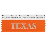 STEXAORSI orange badge ribbon with Texas in silver lettering