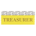 STREACAGO canary yellow badge ribbon with Treasurer in gold lettering