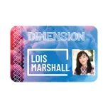 3.5 inch x 2.25 inch employee ID badge with employee photo