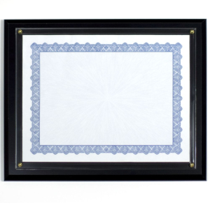 slip in award certificate frame in black