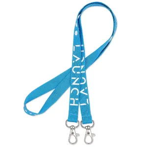 custom blue lanyard with lobster claw hook